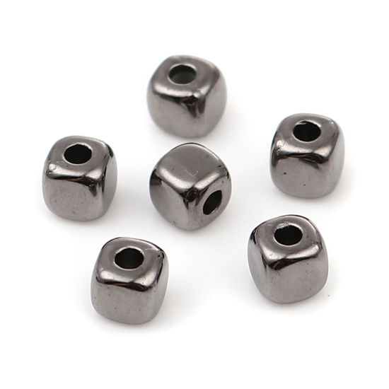 Picture of CCB Plastic Beads Square About 4mm x 4mm, Hole: Approx 1.5mm, 1 Packet (Approx 300 PCs/Packet)