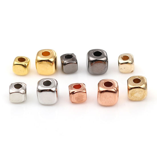 Picture of CCB Plastic Beads Square About 3mm x 3mm, Hole: Approx 1.4mm, 1 Packet (Approx 500 PCs/Packet)