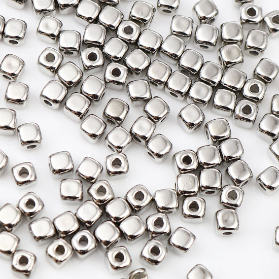 Picture of CCB Plastic Beads Square About 3mm x 3mm, Hole: Approx 1.4mm, 1 Packet (Approx 500 PCs/Packet)