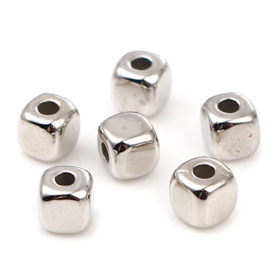 Picture of CCB Plastic Beads Square About 3mm x 3mm, Hole: Approx 1.4mm, 1 Packet (Approx 500 PCs/Packet)