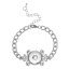 Picture of Snap Button Jewelry Bracelets Silver Tone Fit 18mm/20mm Snap Buttons 18.3cm(7 2/8") long, Hole Size: 6mm( 2/8"), 1 Piece