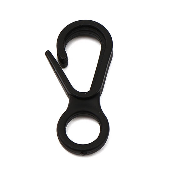 Picture of Plastic Lobster Clasp Findings Black 33mm x 15mm, 100 PCs