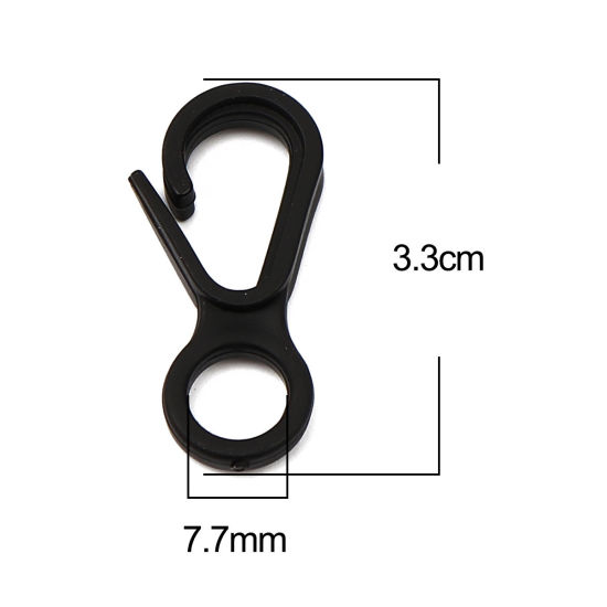 Picture of Plastic Lobster Clasp Findings Black 33mm x 15mm, 100 PCs