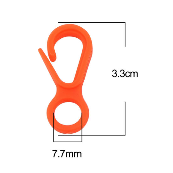 Bild von ABS Plastik Karabinerverschluss Orangerot 33mm x 15mm, 100 Stück