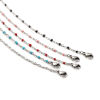 Picture of 304 Stainless Steel Stylish Face Mask And Glasses Neck Strap Lariat Lanyard Necklace Silver Tone Red 51cm(20 1/8") long, 1 Piece
