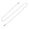 Picture of 304 Stainless Steel Stylish Face Mask And Glasses Neck Strap Lariat Lanyard Necklace Silver Tone Pink 51cm(20 1/8") long, 1 Piece