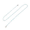 Picture of 304 Stainless Steel Stylish Face Mask And Glasses Neck Strap Lariat Lanyard Necklace Silver Tone Blue 51cm(20 1/8") long, 1 Piece