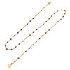 Picture of 304 Stainless Steel Stylish Face Mask And Glasses Neck Strap Lariat Lanyard Necklace Gold Plated Black 51cm(20 1/8") long, 1 Piece