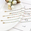 Picture of 304 Stainless Steel Stylish Face Mask And Glasses Neck Strap Lariat Lanyard Necklace Gold Plated Multicolor 51cm(20 1/8") long, 1 Piece