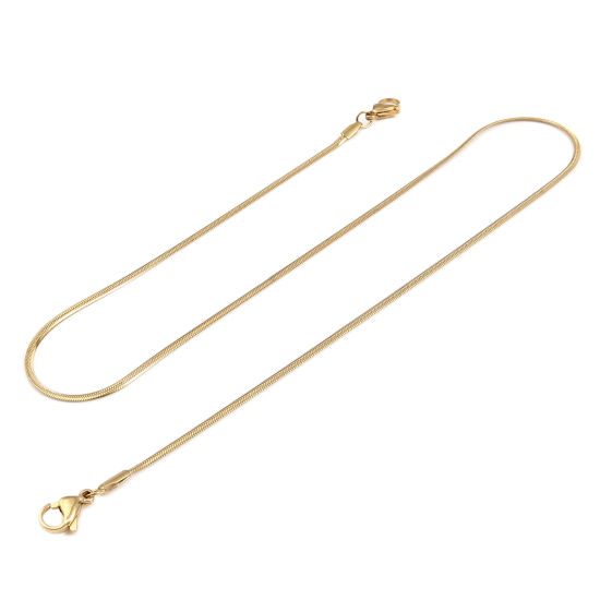 Picture of 1 Piece Vacuum Plating 304 Stainless Steel Stylish Face Mask And Glasses Neck Strap Lariat Lanyard Necklace Gold Plated Rectangle 51.5cm(20 2/8") long