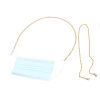 Picture of 1 Piece Vacuum Plating 304 Stainless Steel Stylish Face Mask And Glasses Neck Strap Lariat Lanyard Necklace Gold Plated Oval 54cm(21 2/8") long