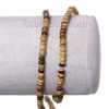 Image de Perles en Coquille de Coco Forme Rond Couleur Naturelle Diamètre: 4mm, Tailles de Trous: 1mm, 5 Enfilades 39.2cm Long/Enfliade, 140PCs/Enfilade