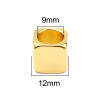 Picture of Zinc Based Alloy Spacer Beads Square Gold Plated About 12mm x 12mm, Hole: Approx 9mm, 5 PCs