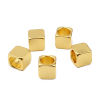 Picture of Zinc Based Alloy Spacer Beads Square Gold Plated About 12mm x 12mm, Hole: Approx 9mm, 5 PCs