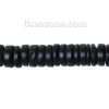 Image de Perles en Coquille de Coco Forme Rond Noir Diamètre: 10mm, Tailles de Trous: 1mm, 3 Enfilades 38cm Long/Enfliade, 106PCs/Enfilade