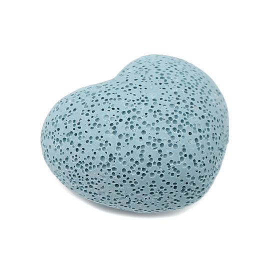 Lava Rock Felt Oil Diffuser Pads Heart Light Blue 43mm x 37mm, 1 Piece の画像