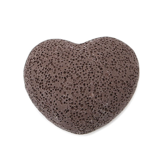 Bild von Lava Rock Felt Oil Diffuser Pads Heart Coffee 43mm x 37mm, 1 Piece