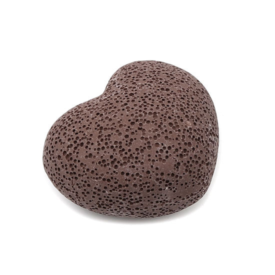 Lava Rock Felt Oil Diffuser Pads Heart Coffee 43mm x 37mm, 1 Piece の画像