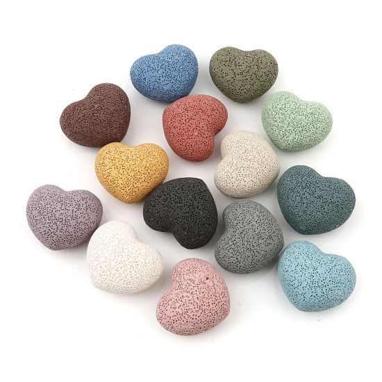 Picture of Lava Rock Felt Oil Diffuser Pads Heart Coffee 43mm x 37mm, 1 Piece
