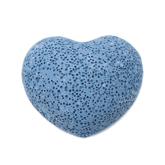 Bild von Lava Rock Felt Oil Diffuser Pads Heart Blue 43mm x 37mm, 1 Piece