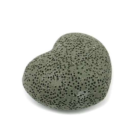 Lava Rock Felt Oil Diffuser Pads Heart Army Green 43mm x 37mm, 1 Piece の画像