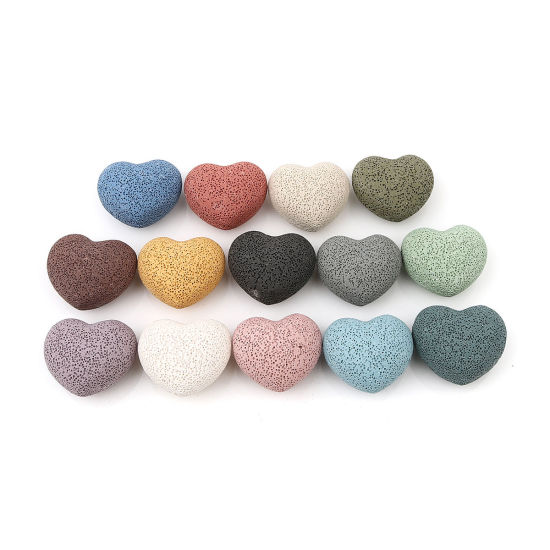 Picture of Lava Rock Felt Oil Diffuser Pads Heart Army Green 43mm x 37mm, 1 Piece