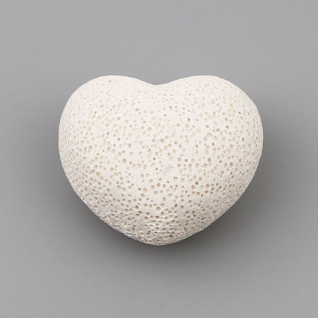 Bild von Lava Rock Felt Oil Diffuser Pads Heart Creamy-White 43mm x 37mm, 1 Piece