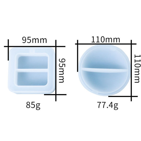 Изображение Silicone Resin Mold For Jewelry Making Ashtray Square White 95mm x 95mm, 1 Piece