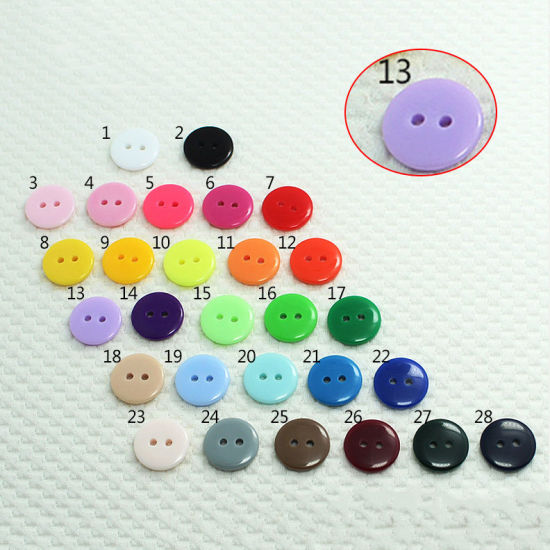 Picture of Resin Sewing Buttons Scrapbooking 2 Holes Round Mauve 15mm Dia, 100 PCs