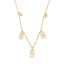 Picture of Stainless Steel & Copper Galaxy Necklace Gold Plated Rectangle Moon Micro Pave Clear Cubic Zirconia 44cm(17 3/8") long, 1 Piece