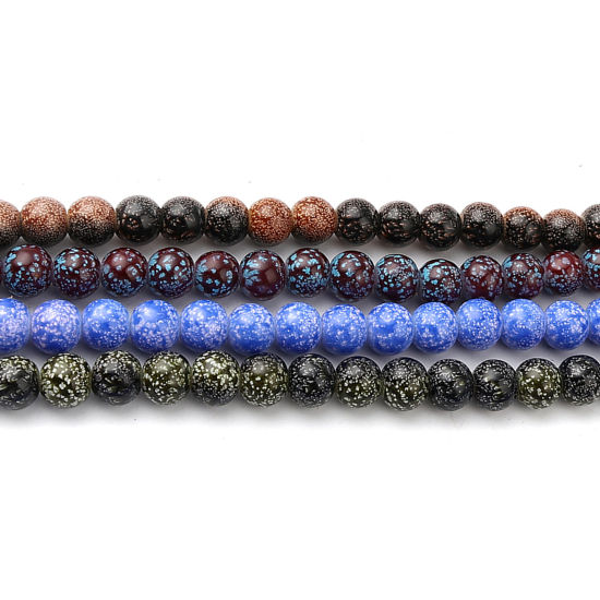 Изображение Glass Beads Round Dark Purple About 8mm Dia, Hole: Approx 1.2mm, 75cm(29 4/8") long, 2 Strands (Approx 105 PCs/Strand)