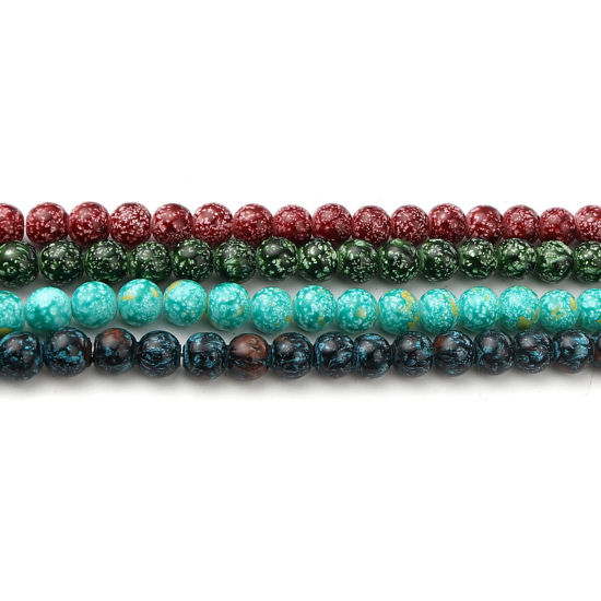 Изображение Glass Beads Round Wine Red About 8mm Dia, Hole: Approx 1.2mm, 75cm(29 4/8") long, 2 Strands (Approx 105 PCs/Strand)