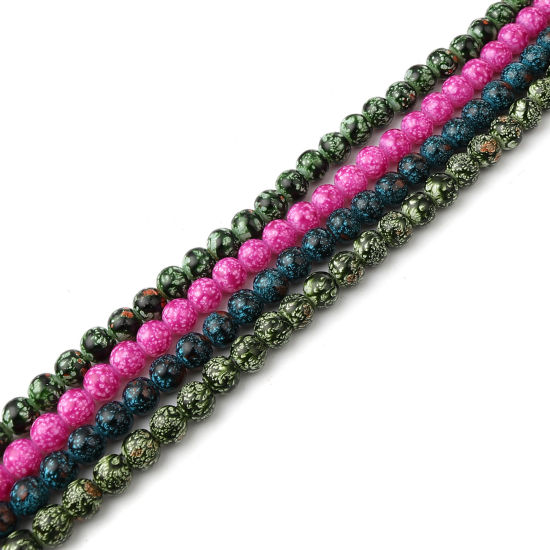 Изображение Glass Beads Round Fuchsia About 8mm Dia, Hole: Approx 1.2mm, 75cm(29 4/8") long, 2 Strands (Approx 105 PCs/Strand)