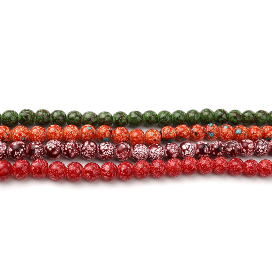 Изображение Glass Beads Round Dark Red About 8mm Dia, Hole: Approx 1.2mm, 75cm(29 4/8") long, 2 Strands (Approx 105 PCs/Strand)