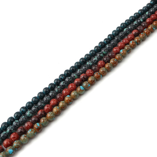 Picture of Glass Beads Round Black About 8mm Dia, Hole: Approx 1.2mm, 75cm(29 4/8") long, 2 Strands (Approx 105 PCs/Strand)