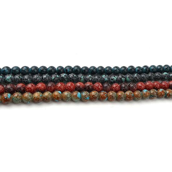 Picture of Glass Beads Round Black About 8mm Dia, Hole: Approx 1.2mm, 75cm(29 4/8") long, 2 Strands (Approx 105 PCs/Strand)