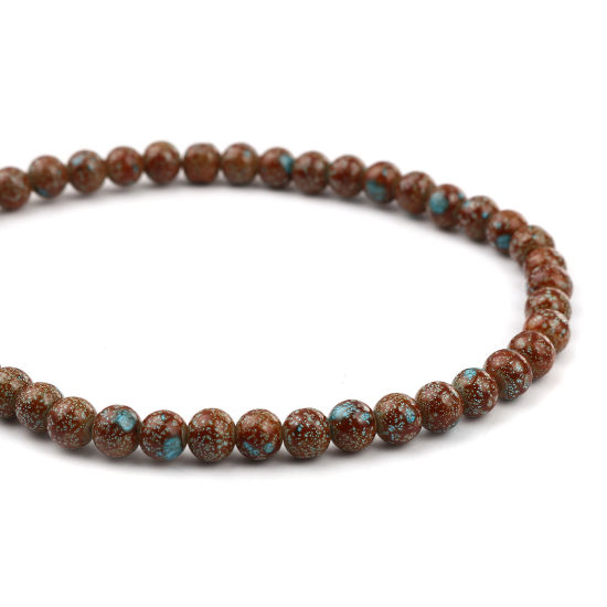 Picture of Glass Beads Round Brown About 8mm Dia, Hole: Approx 1.2mm, 75cm(29 4/8") long, 2 Strands (Approx 105 PCs/Strand)