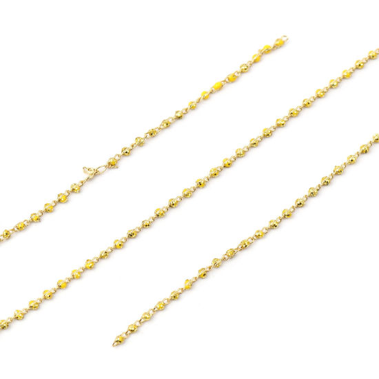 Bild von Messing Paillette Gliederkette Kette Zubehör Vergoldet Gelb 5x2mm, 1 Meter
