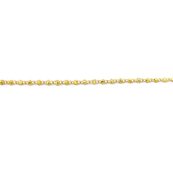 Bild von Messing Paillette Gliederkette Kette Zubehör Vergoldet Gelb 5x2mm, 1 Meter