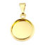 Immagine di 5 Pz Ottone Basi per Cabochon Ciondoli Pendenti Tondo Oro Placcato (Adatto: 14mm) 27mm x 16mm