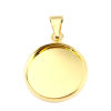 Imagen de Latón Soporta a Cabachones Colgantes Ronda Chapado en Oro (Apta 18mm) 31mm x 20mm, 5 Unidades