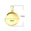 Imagen de Latón Soporta a Cabachones Colgantes Ronda Chapado en Oro (Apta 18mm) 31mm x 20mm, 5 Unidades