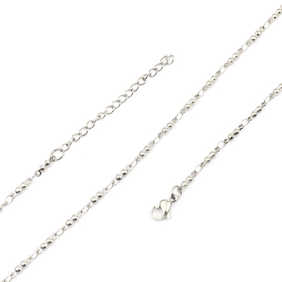 Picture of 304 Stainless Steel Necklace Peanut Silver Tone 45cm(17 6/8") long, 1 Piece