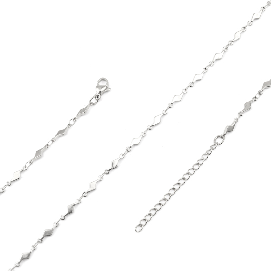 Imagen de 304 Stainless Steel Necklace Lightning Silver Tone 45cm(17 6/8") long, 1 Piece