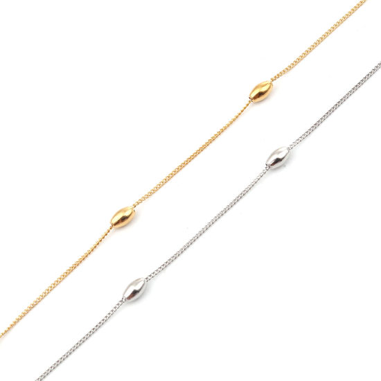 Picture of 304 Stainless Steel Anklet Gold Plated Oval Heart 1 Piece