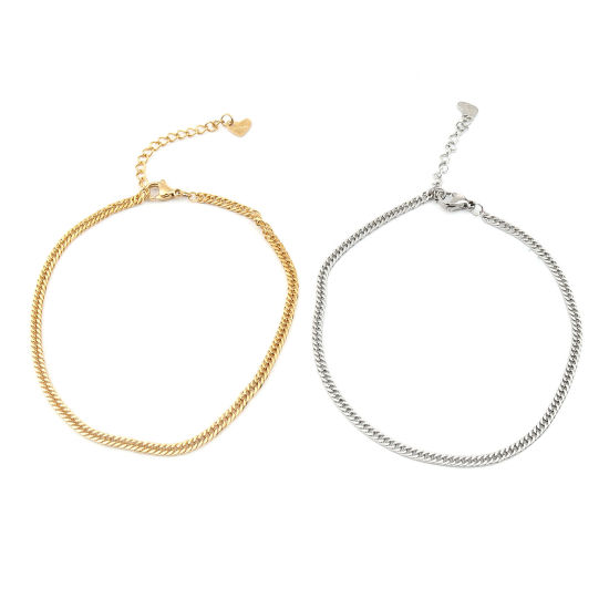 Picture of 304 Stainless Steel Anklet Silver Tone Heart 1 Piece