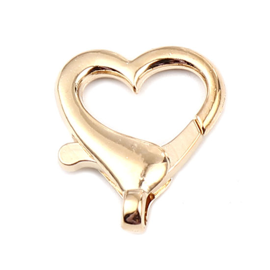 Picture of Zinc Based Alloy Keychain & Keyring Gold Plated Heart 26mm x 22mm, 1 Packet ( 10 PCs/Packet)