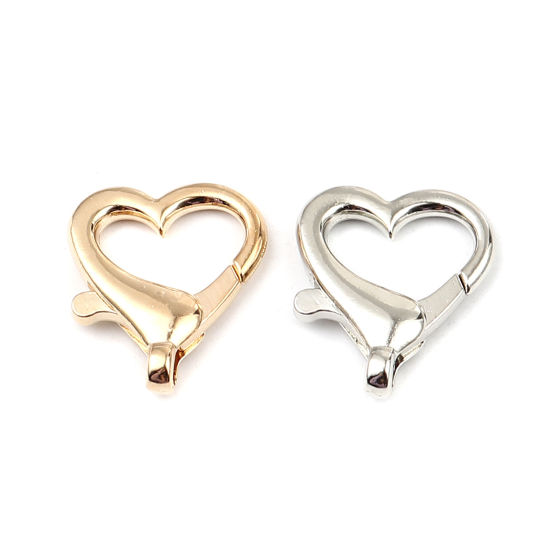 Image de Zinc Based Alloy Keychain & Keyring Gold Plated Heart 26mm x 22mm, 1 Packet ( 10 PCs/Packet)