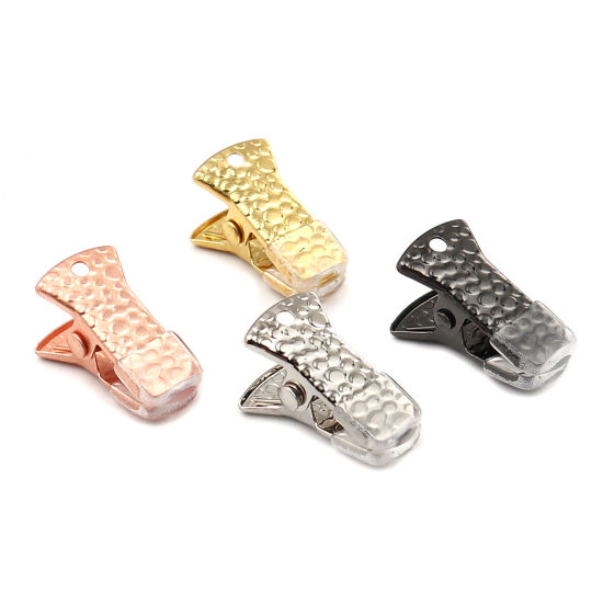 Picture of Silicone Clips Used to Clamp the Mouth Mask Rose Gold Carved Pattern 20mm x 10mm, 10 PCs