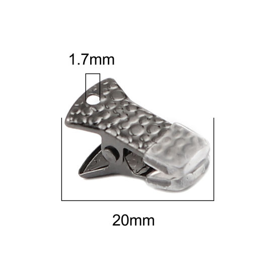 Bild von Silikon Clips Metallgrau , mit Geschnitzte Muster Muster, 20mm x 10mm, 10 Stück